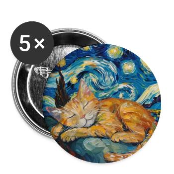 Katze, katzenmotiv - Buttons groß 56 mm (5er Pack) - Weiß - Vorne