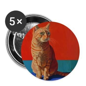 Katze, katzenmotiv, popart, geschenk, geschenkidee - Buttons groß 56 mm (5er Pack) - Weiß - Vorne