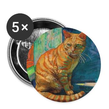Katze, katzenmotiv, popart, geschenk, geschenkidee - Buttons groß 56 mm (5er Pack) - Weiß - Vorne