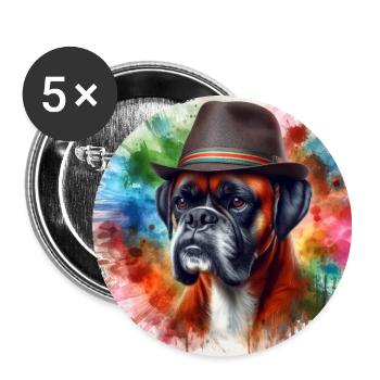 Boxer Breed Splash Art - Buttons large 2.2''/56 mm (5-pack) - white - Front
