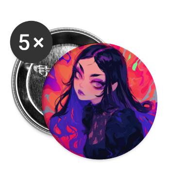 anime, gothic girl, waifu, japan - Buttons groß 56 mm (5er Pack) - Weiß - Vorne