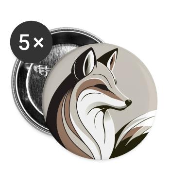 Fox in a circle - Buttons large 2.2''/56 mm (5-pack) - white - Front