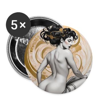 Anmut, digitale Kunst - Buttons groß 56 mm (5er Pack) - Weiß - Vorne