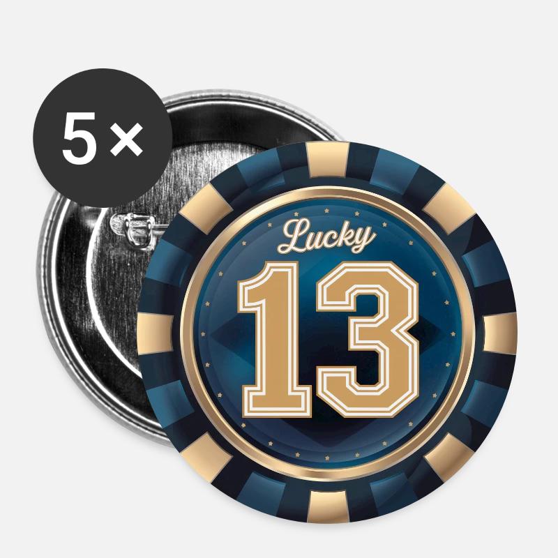 Lucky 13 - Buttons large 2.2''/56 mm (5-pack) - white
