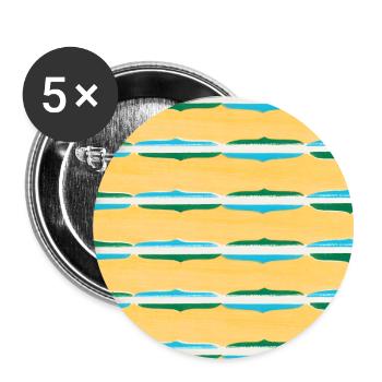 Colorful Japanese Textile Pattern - Buttons large 2.2''/56 mm (5-pack) - white - Front