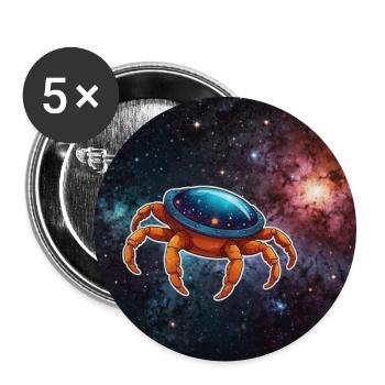 Colorful fantasy spaceship in the shape of a crab - Buttons large 2.2''/56 mm (5-pack) - white - Front