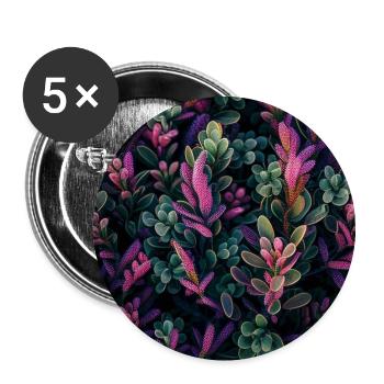 Violette Pflanzenstoffe - Buttons groß 56 mm (5er Pack) - Weiß - Vorne