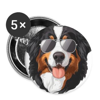 Berner Sennenhund Bernese Mountain Dog sunglasses - Buttons groß 56 mm (5er Pack) - Weiß - Vorne