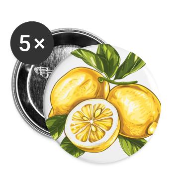 Zitronen Citron - Lot de 5 grands badges (56 mm) - blanc - Devant