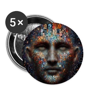 Face des chiffres - Lot de 5 grands badges (56 mm) - blanc - Devant