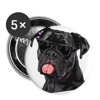 Cane Corso Italiano, Dog, Sunglasses, Summer - Buttons large 2.2''/56 mm (5-pack) - white - Front