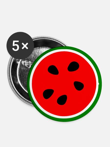 Watermelon - Buttons large 2.2''/56 mm (5-pack) - white
