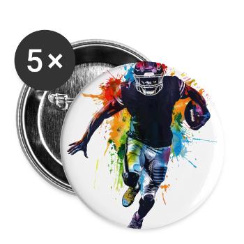 American Football Player - Buttons large 2.2''/56 mm (5-pack) - white - Front