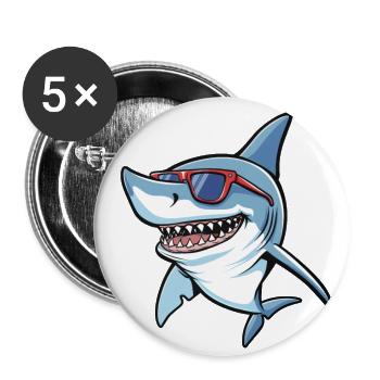 Lunettes de soleil Shark Fish - Lot de 5 grands badges (56 mm) - blanc - Devant