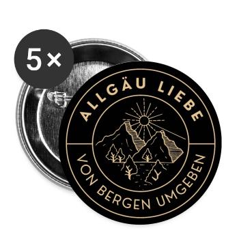 Allgäu Liebe - Von Bergen umgeben - Buttons groß 56 mm (5er Pack) - Weiß - Vorne