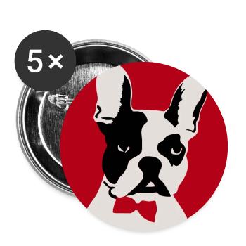 Drôle de bouledogue français - Lot de 5 grands badges (56 mm) - blanc - Devant