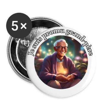 Future grandfather - Buttons large 2.2''/56 mm (5-pack) - white - Front