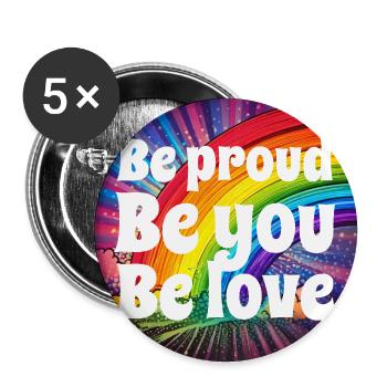 Be proud! - Buttons large 2.2''/56 mm (5-pack) - white - Front