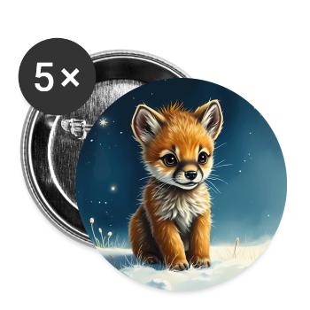 Kleiner Fuchs unter den Sternen - Buttons groß 56 mm (5er Pack) - Weiß - Vorne