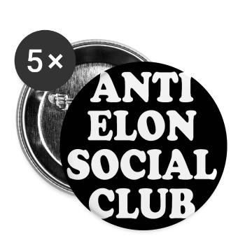anti elon social club - Buttons large 2.2''/56 mm (5-pack) - white - Front