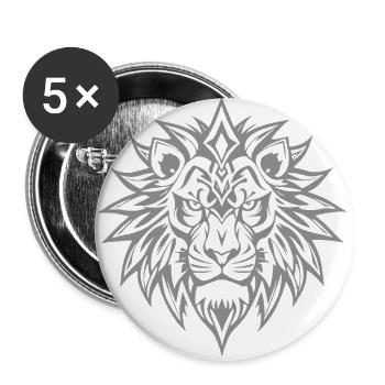 Leo Tribal - Lot de 5 grands badges (56 mm) - blanc - Devant