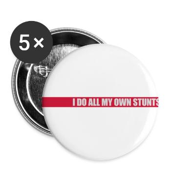 all my own stunts - Buttons groß 56 mm (5er Pack) - Weiß - Vorne