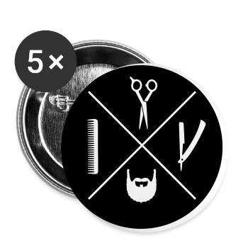 logo barber - Buttons large 2.2''/56 mm (5-pack) - white - Front