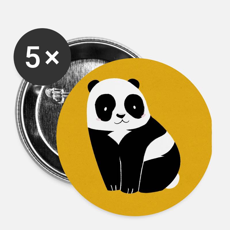 Piccolo panda - Confezione da 5 spille grandi (56 mm) - bianco