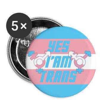 yes i'm trans - Buttons large 2.2''/56 mm (5-pack) - white - Front
