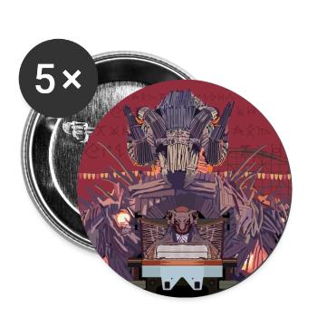 Conception de montagnes russes Wicker Man - Alton Towers - Lot de 5 grands badges (56 mm) - blanc - Devant