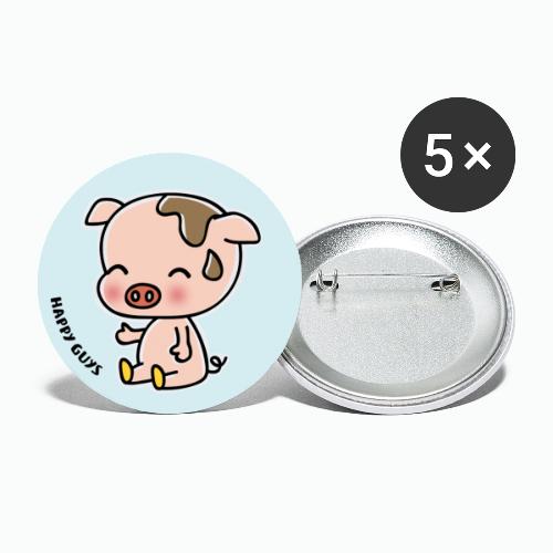 Schwein - Buttons groß 56 mm (5er Pack)