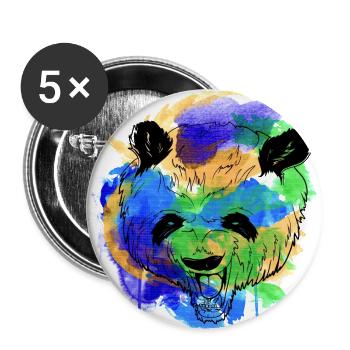 Ein Schönes und lustiges Aquarell Panda Design - Buttons groß 56 mm (5er Pack) - Weiß - Vorne