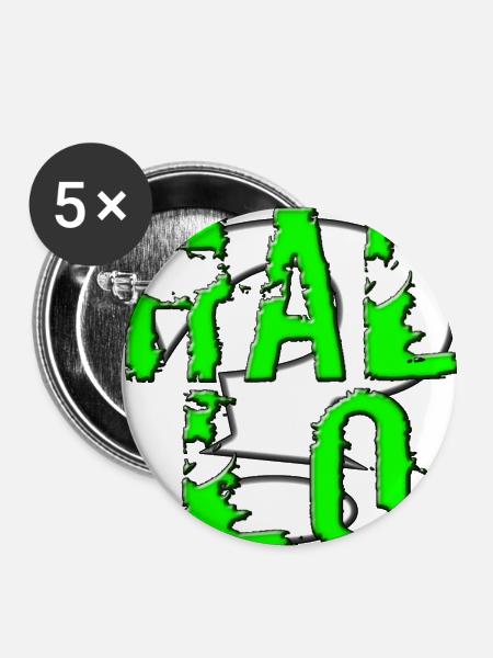 Hallo - Buttons groß 56 mm (5er Pack) - Weiß