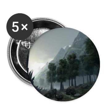 Schöne Landschaft im Nebel - Buttons groß 56 mm (5er Pack) - Weiß - Vorne
