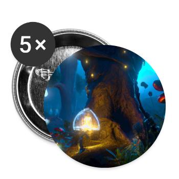 Forêt magique - Lot de 5 grands badges (56 mm) - blanc - Devant