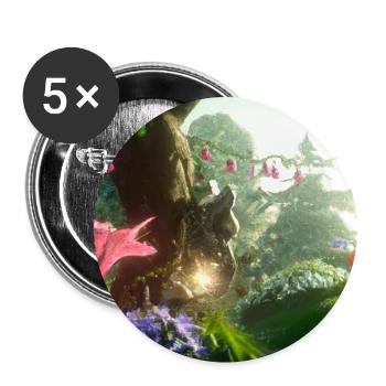 Magischer Wald - Buttons groß 56 mm (5er Pack) - Weiß - Vorne