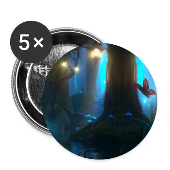 Forêt magique - Lot de 5 grands badges (56 mm) - blanc - Devant