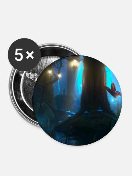 Magical forest - Buttons large 2.2''/56 mm (5-pack) - white