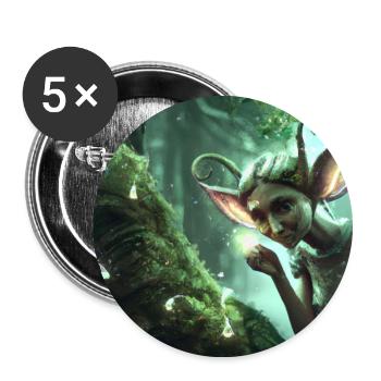 Fairy in the magical forest - Buttons large 2.2''/56 mm (5-pack) - white - Front