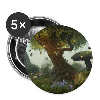 Forêt magique - Lot de 5 grands badges (56 mm) - blanc - Devant