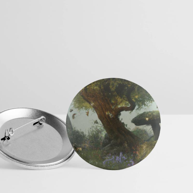 Magischer Wald Buttons groß 56 mm (5er Pack)