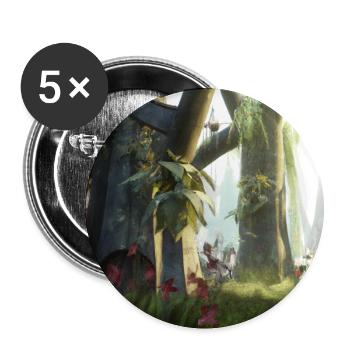 Magischer Wald - Buttons groß 56 mm (5er Pack) - Weiß - Vorne