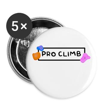 Pro climb escalade logo de team de grimpe - Lot de 5 grands badges (56 mm) - blanc - Devant