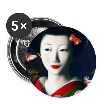 Geisha Japanese Style - Buttons large 2.2''/56 mm (5-pack) - white - Front