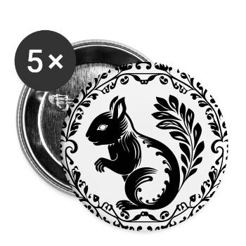 Écureuil - Lot de 5 grands badges (56 mm) - blanc - Devant