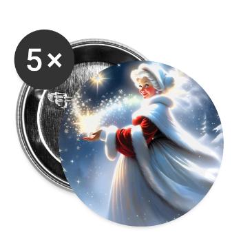 Joyeux Noel #3 - Lot de 5 grands badges (56 mm) - blanc - Devant