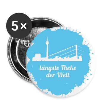 Düsseldorf,skyline,längste Theke der Welt - Buttons groß 56 mm (5er Pack) - Weiß - Vorne