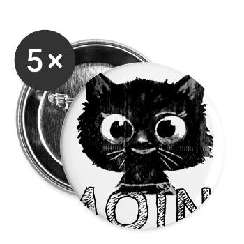 Moin,katze,comic , Kätzchen - Buttons groß 56 mm (5er Pack) - Weiß - Vorne