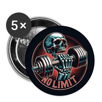 keine Grenze hartes Workout Bodybuilding Hantel - Buttons groß 56 mm (5er Pack) - Weiß - Vorne