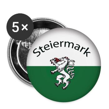 Steiermark Button - Buttons groß 56 mm (5er Pack) - Weiß - Vorne